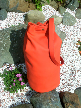 terracotta daysack leather bag